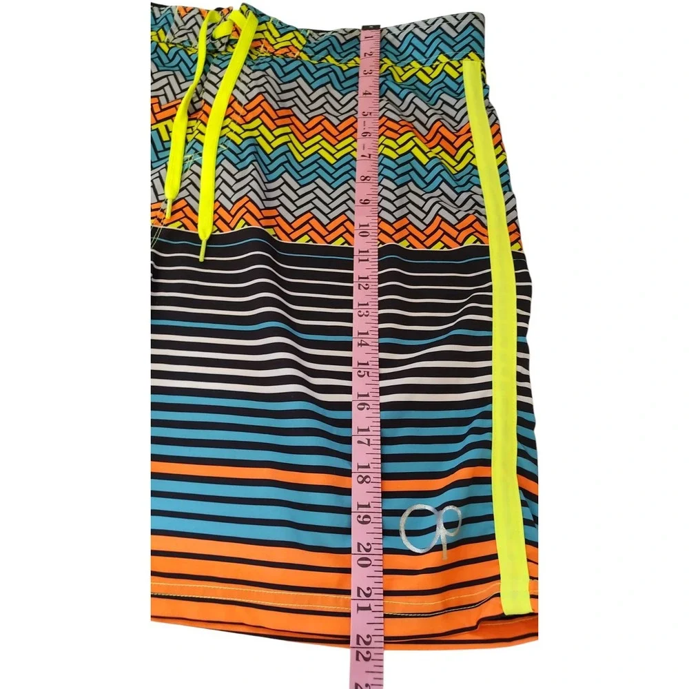 OP Ocean Pacific Stretch Board Shorts Neon Multicolor Pocket Mens Size 40‎